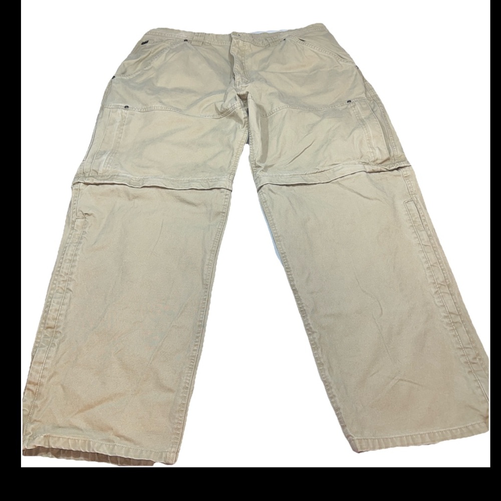 SOREL Zip OFF Leg TAN CANVAS WORK PANTS Shorts Men’s  42 Camping Hiking Outdoor